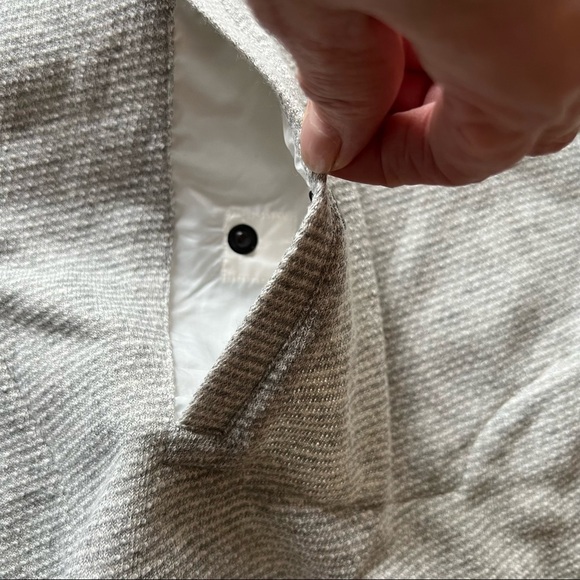 SLVDR Men's 1/2 Button 1/2 Snap Front
Top Shirt Gray Striped Collared - Picture 5 of 8